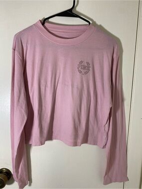 PINK Victoria's Secret Pastel Pink Long-Sleeve Crew Tee